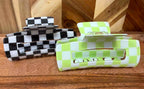 Checkered Resin Hair Clip