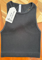 Cropped Razored-Back Tank Top