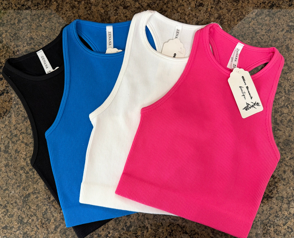 Cropped Razored-Back Tank Top