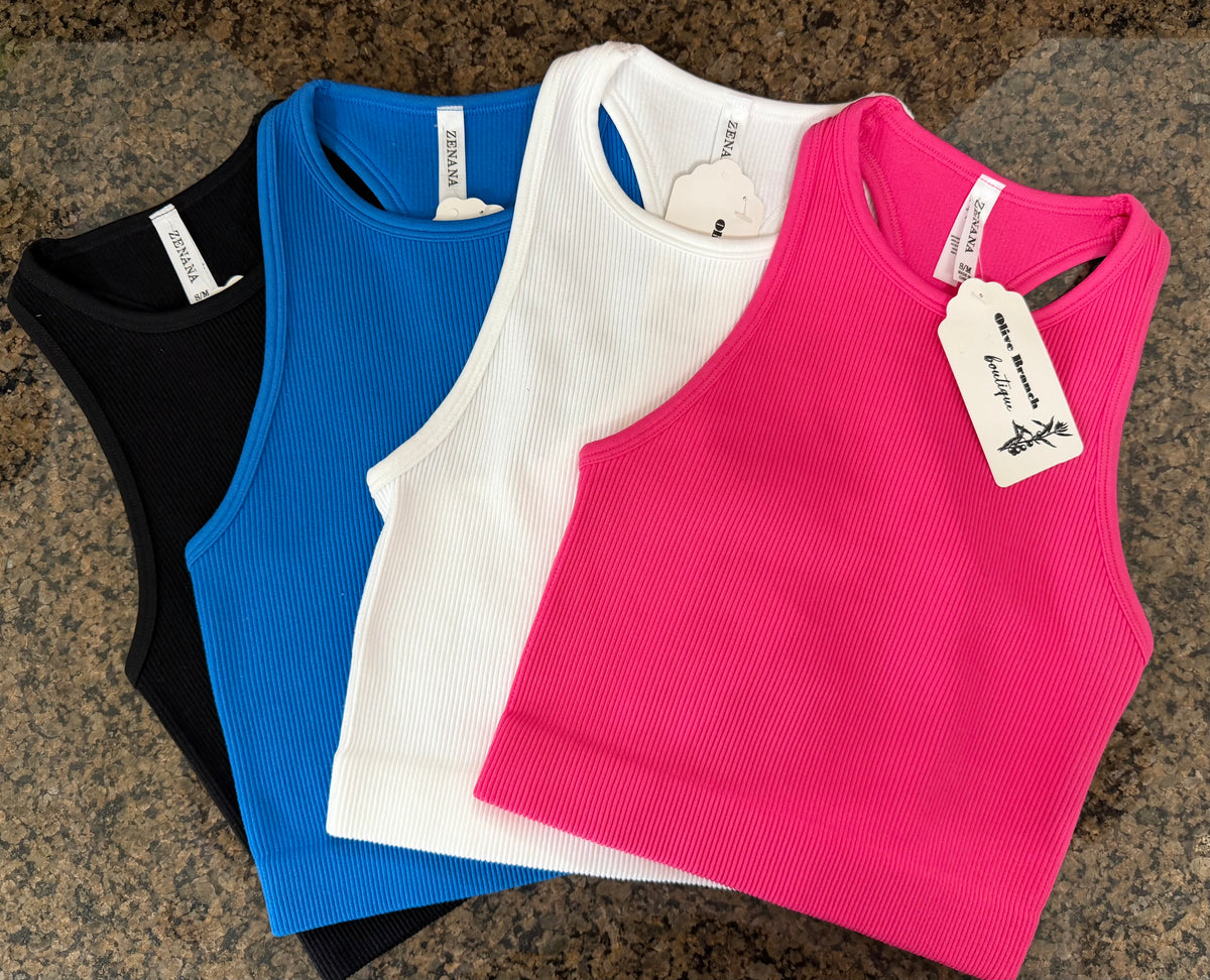 Cropped Razored-Back Tank Top